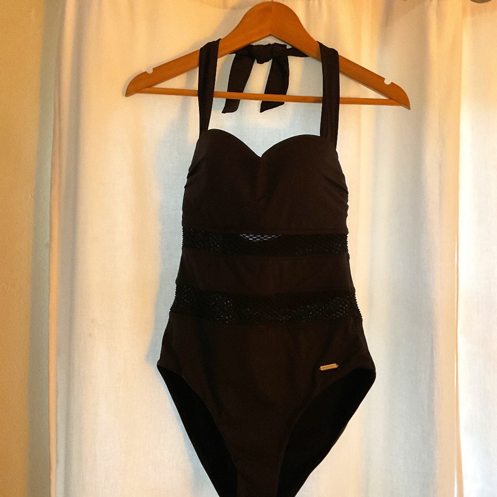 Women’s one piece swimsuit, size 10, black. Sunseeker